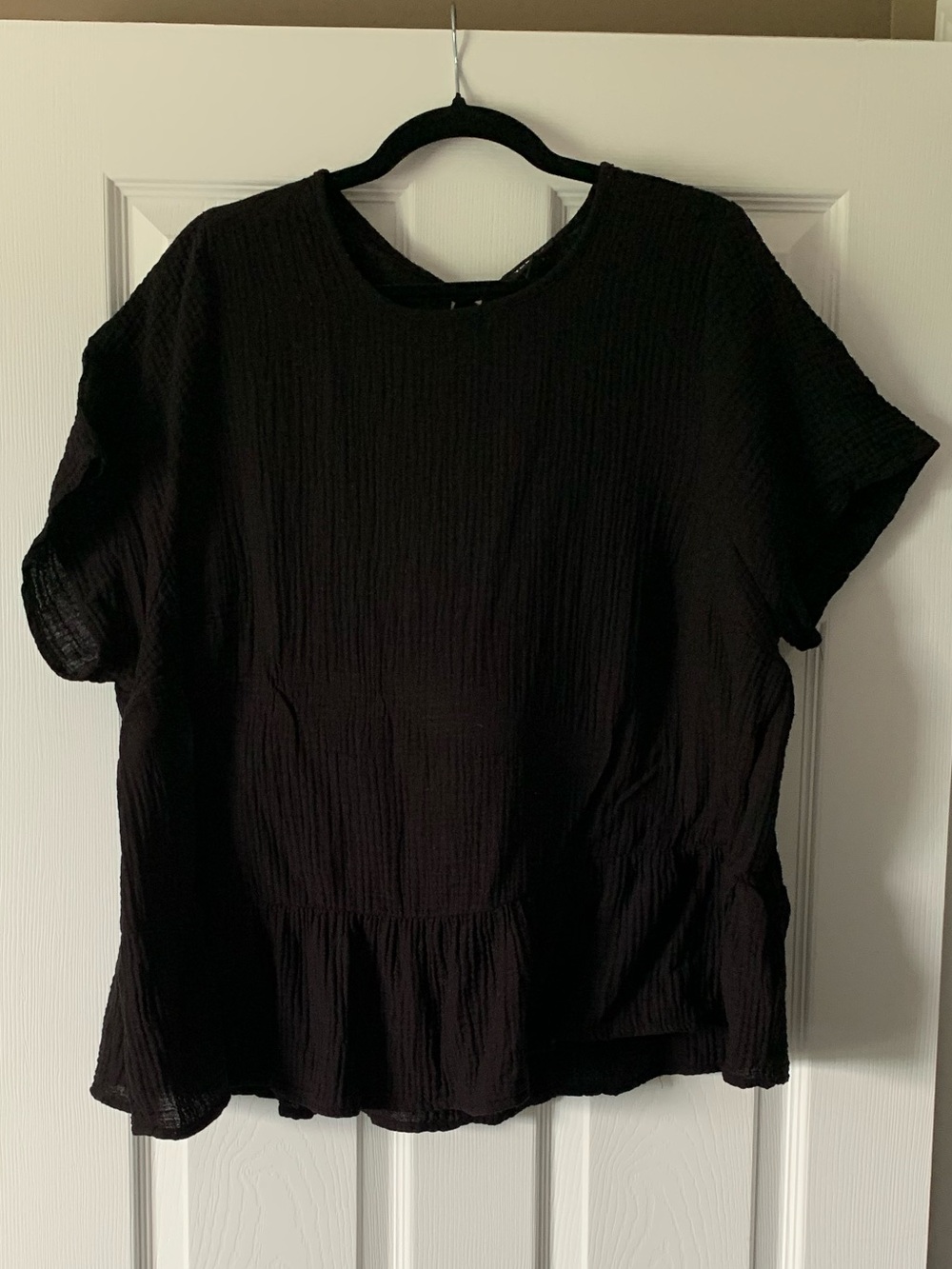 torrid Black Textured Peplum Blouse